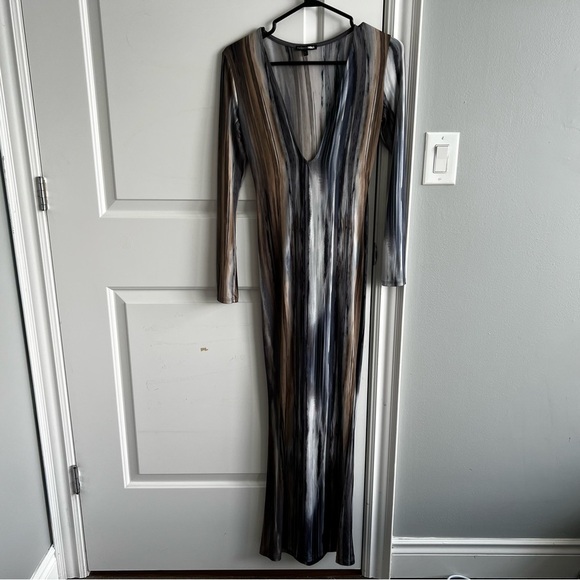 Fashion Nova Blue Grey Bodycon Dress Neck Sleeveless - Picture 2 of 4